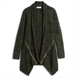Emily Rose Dark Green Zipper Cardigan